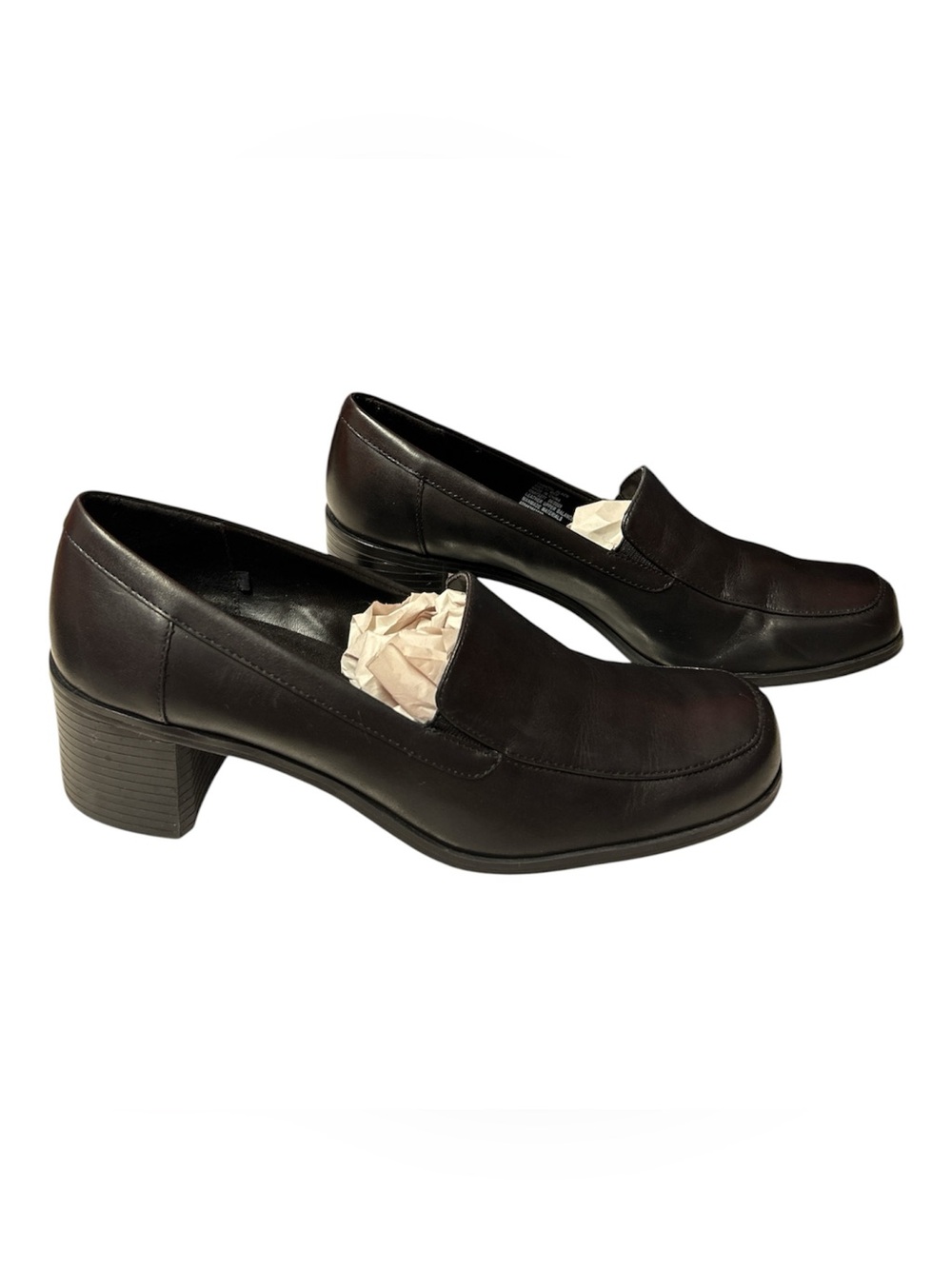 Croft & Barrow Chantal vintage-style square toe block heel leather loafers